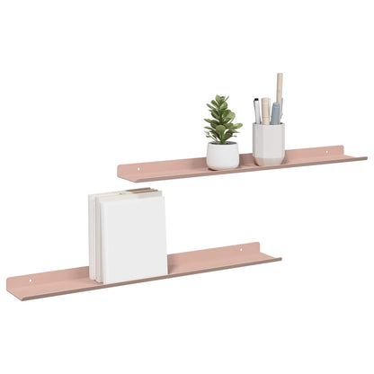 Mensola sospesa 2 pcs Rosa 60 x 8,5 x 2,5 cm Acciaio | homemem39
