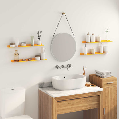 Mensola sospesa 4 pcs Giallo senape 60 x 8,5 x 2,5 cm Acciaio | homemem39