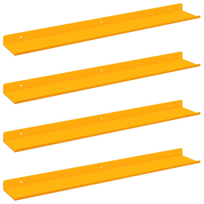 Mensola sospesa 4 pcs Giallo senape 60 x 8,5 x 2,5 cm Acciaio | homemem39