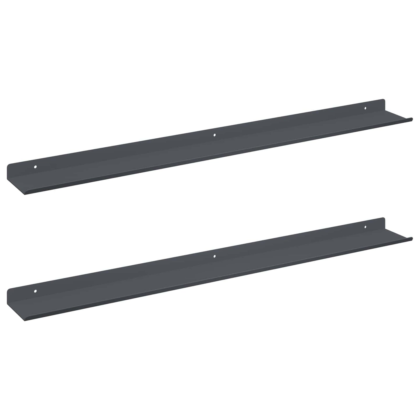 Mensola sospesa 2 pcs Antracite 80 x 9 x 2,5 cm Acciaio | homemem39
