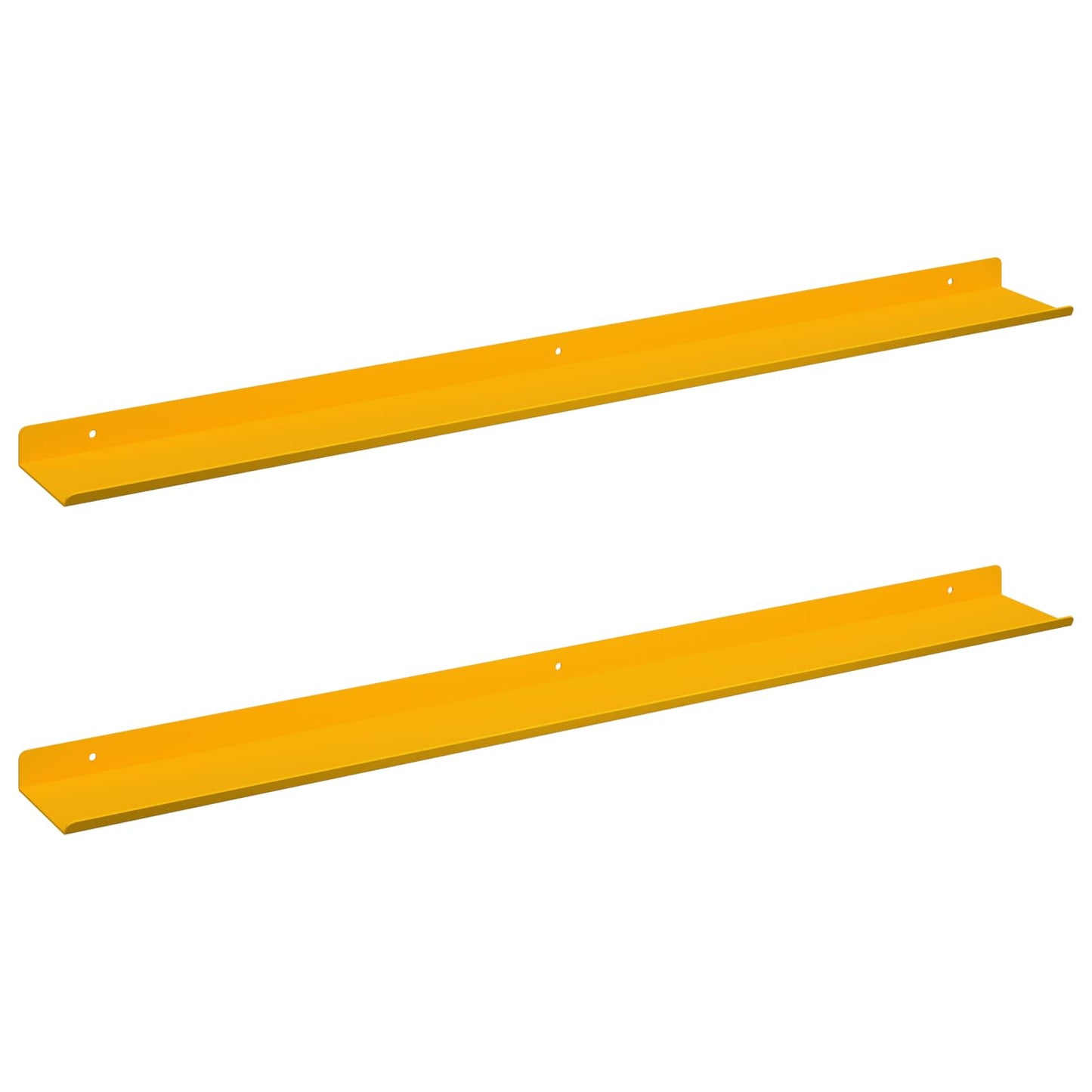 Mensola sospesa 2 pcs Giallo senape 80 x 9 x 2,5 cm Acciaio | homemem39