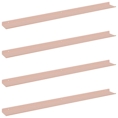 Mensola sospesa 4 pcs Rosa 100 x 9 x 2,5 cm Acciaio | homemem39