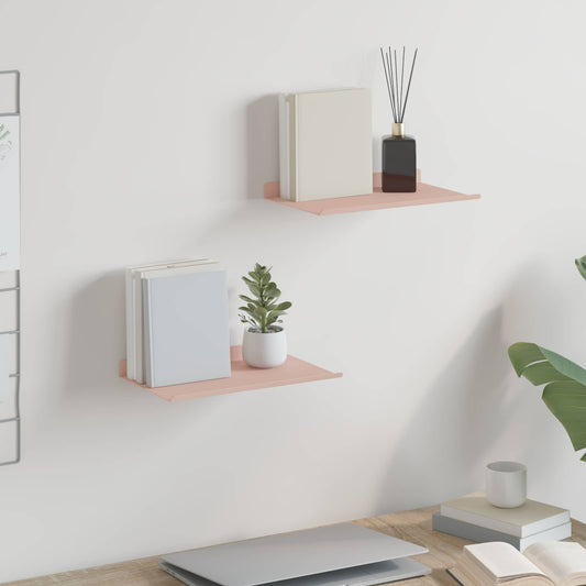 Mensola sospesa 2 pcs Rosa 30 x 18 x 2,5 cm Acciaio | homemem39