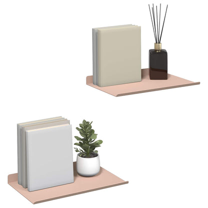 Mensola sospesa 2 pcs Rosa 30 x 18 x 2,5 cm Acciaio | homemem39