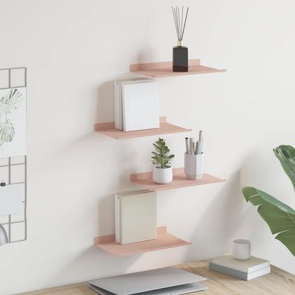 Mensola sospesa 4 pcs Rosa 30 x 18 x 2,5 cm Acciaio | homemem39