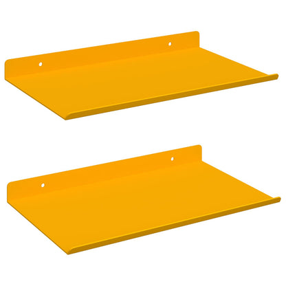 Mensola sospesa 2 pcs Giallo senape 30 x 18 x 2,5 cm Acciaio | homemem39