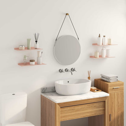 Mensola sospesa 4 pcs Rosa 40 x 18 x 2,5 cm Acciaio | homemem39