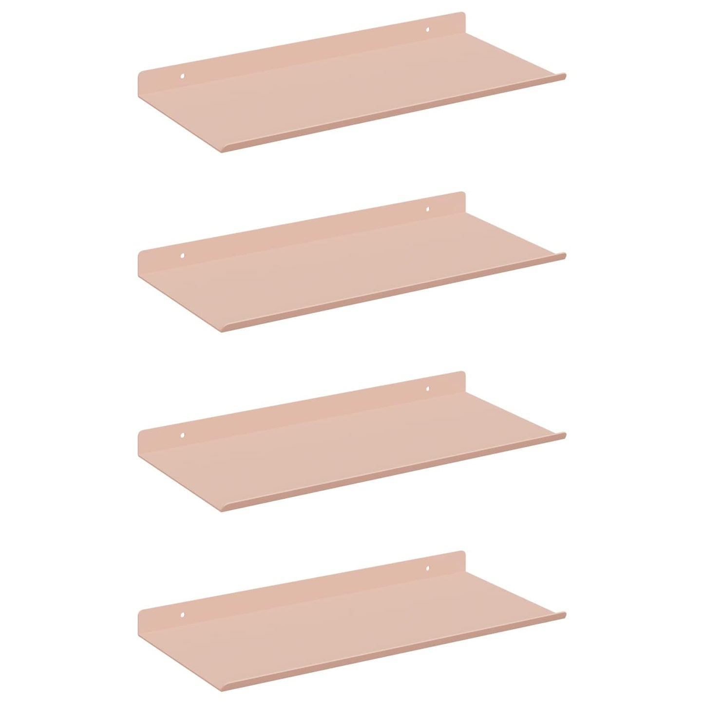 Mensola sospesa 4 pcs Rosa 40 x 18 x 2,5 cm Acciaio | homemem39