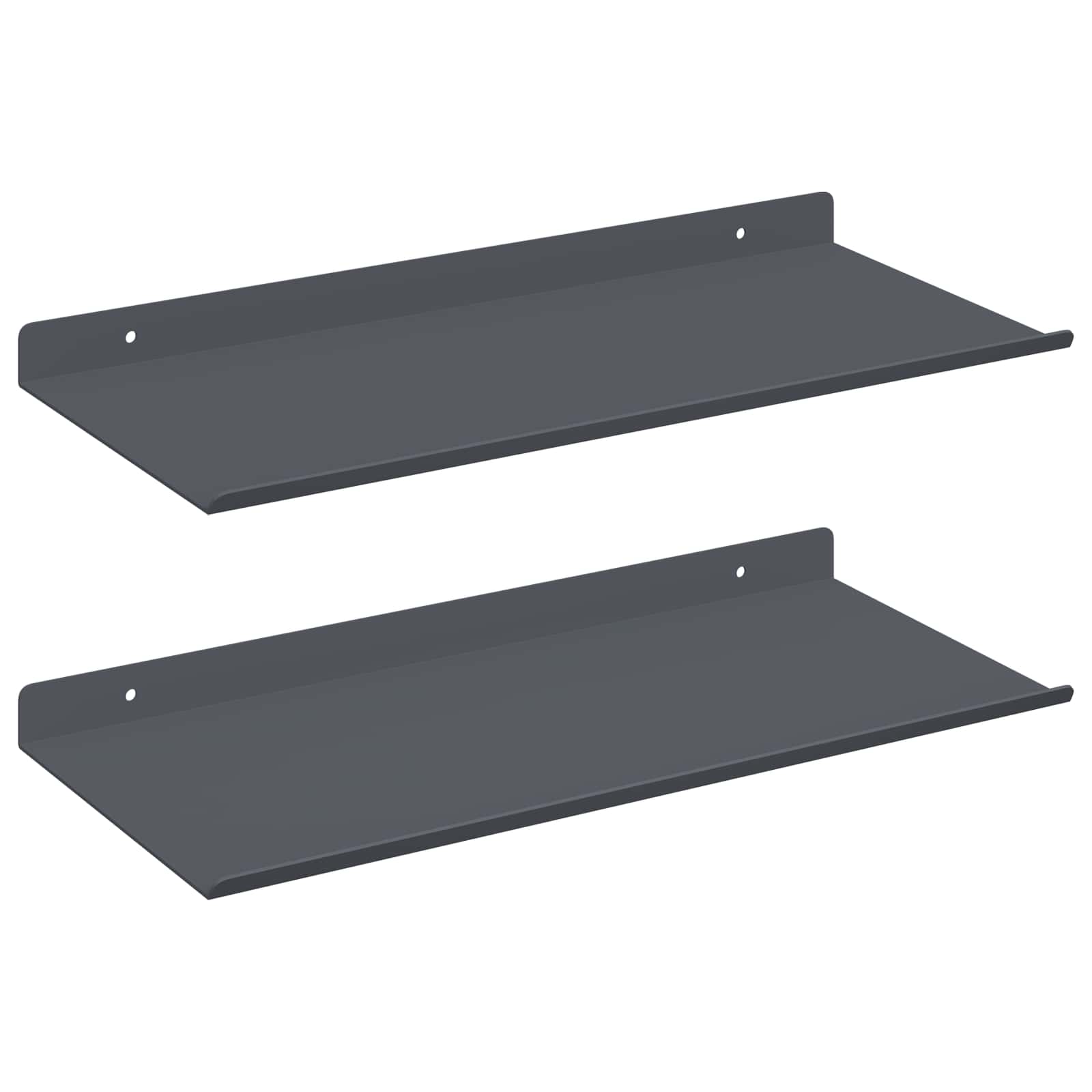Mensola sospesa 2 pcs Antracite 40 x 18 x 2,5 cm Acciaio | homemem39