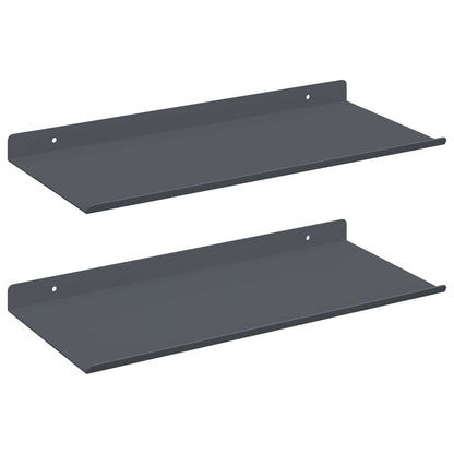 Mensola sospesa 2 pcs Antracite 40 x 18 x 2,5 cm Acciaio | homemem39