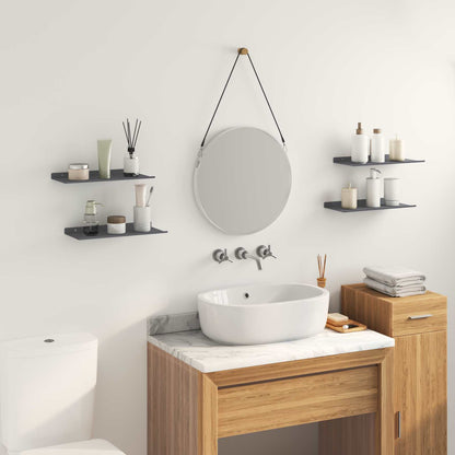 Mensola sospesa 4 pcs Antracite 40 x 18 x 2,5 cm Acciaio | homemem39