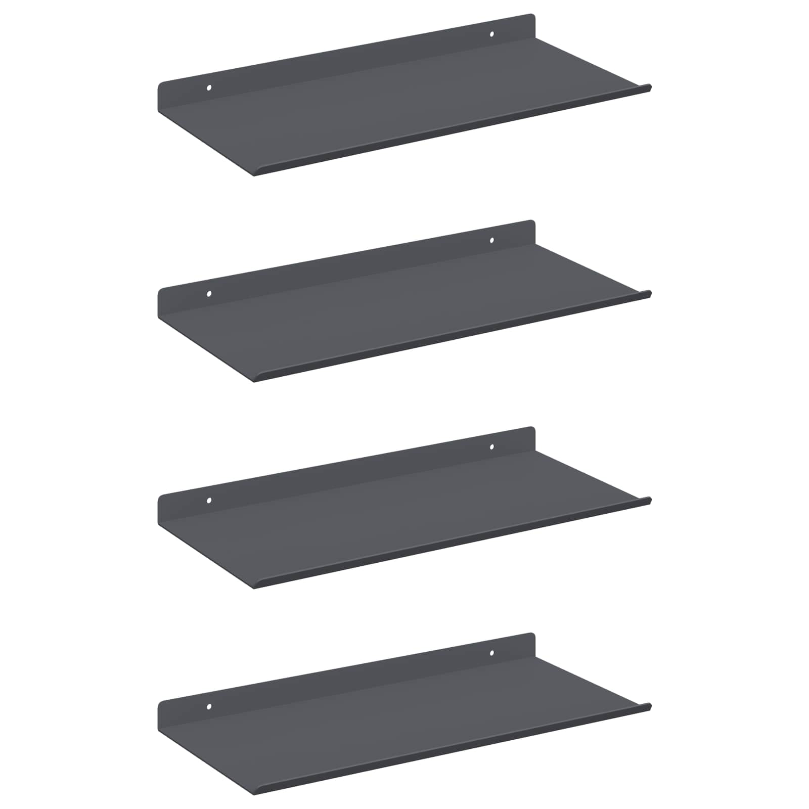 Mensola sospesa 4 pcs Antracite 40 x 18 x 2,5 cm Acciaio | homemem39