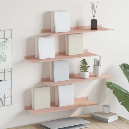 Mensola sospesa 4 pcs Rosa 60 x 18 x 2,5 cm Acciaio | homemem39