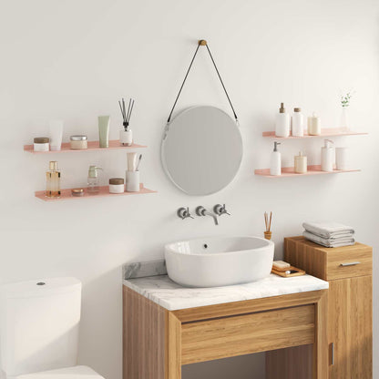 Mensola sospesa 4 pcs Rosa 60 x 18 x 2,5 cm Acciaio | homemem39