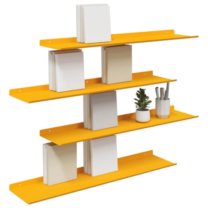 Mensola sospesa 4 pcs Giallo senape 80 x 18 x 2,5 cm Acciaio | homemem39