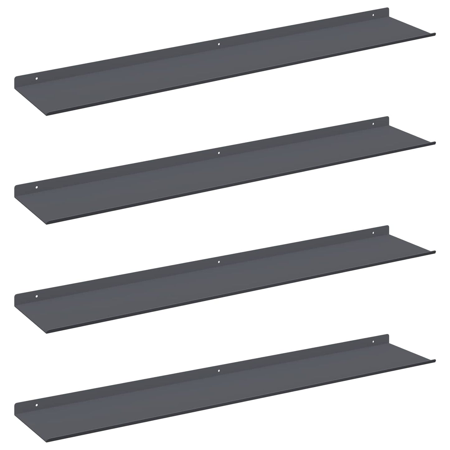 Mensola sospesa 4 pcs Antracite 100 x 18 x 2,5 cm Acciaio | homemem39