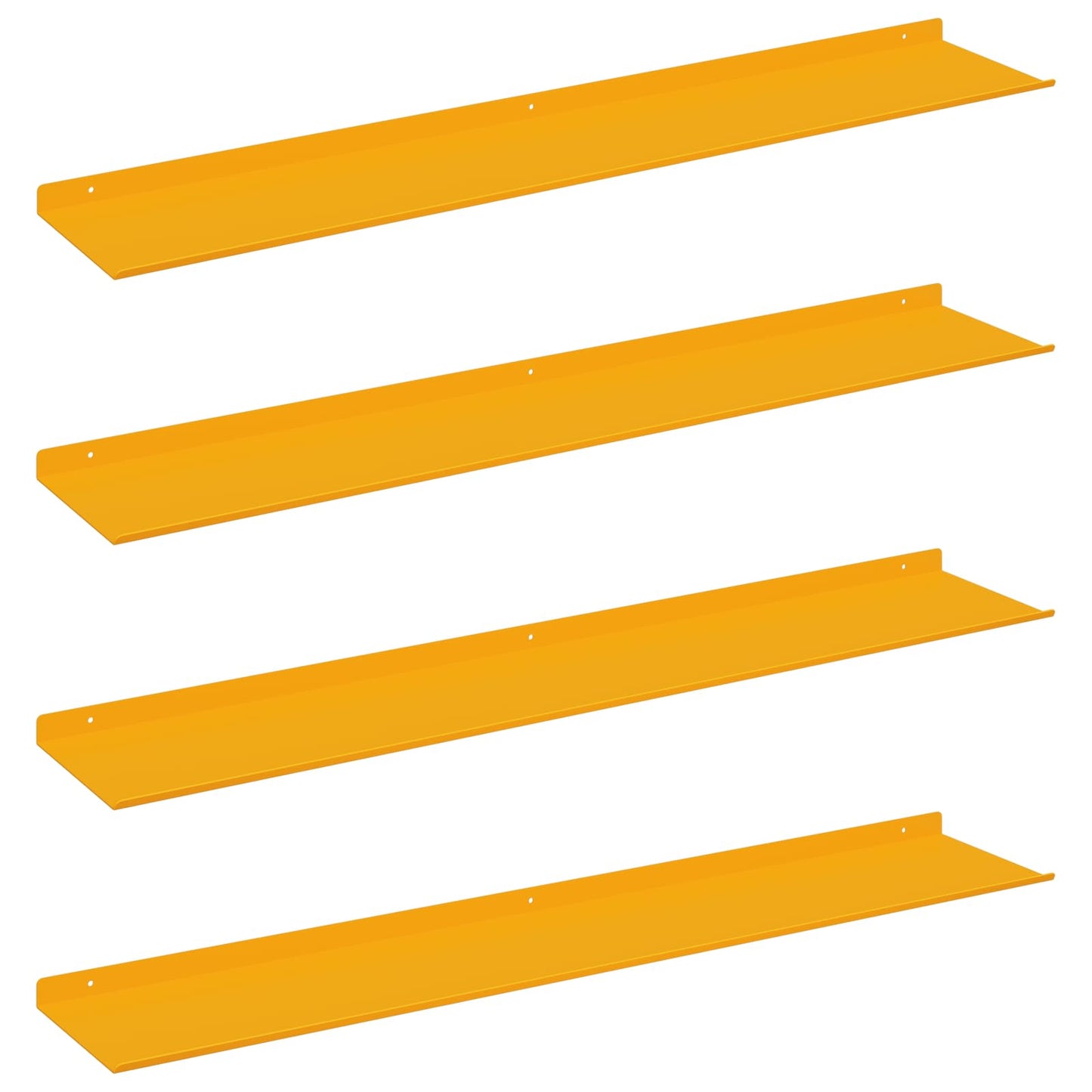 Mensola sospesa 4 pcs Giallo senape 100 x 18 x 2,5 cm Acciaio | homemem39