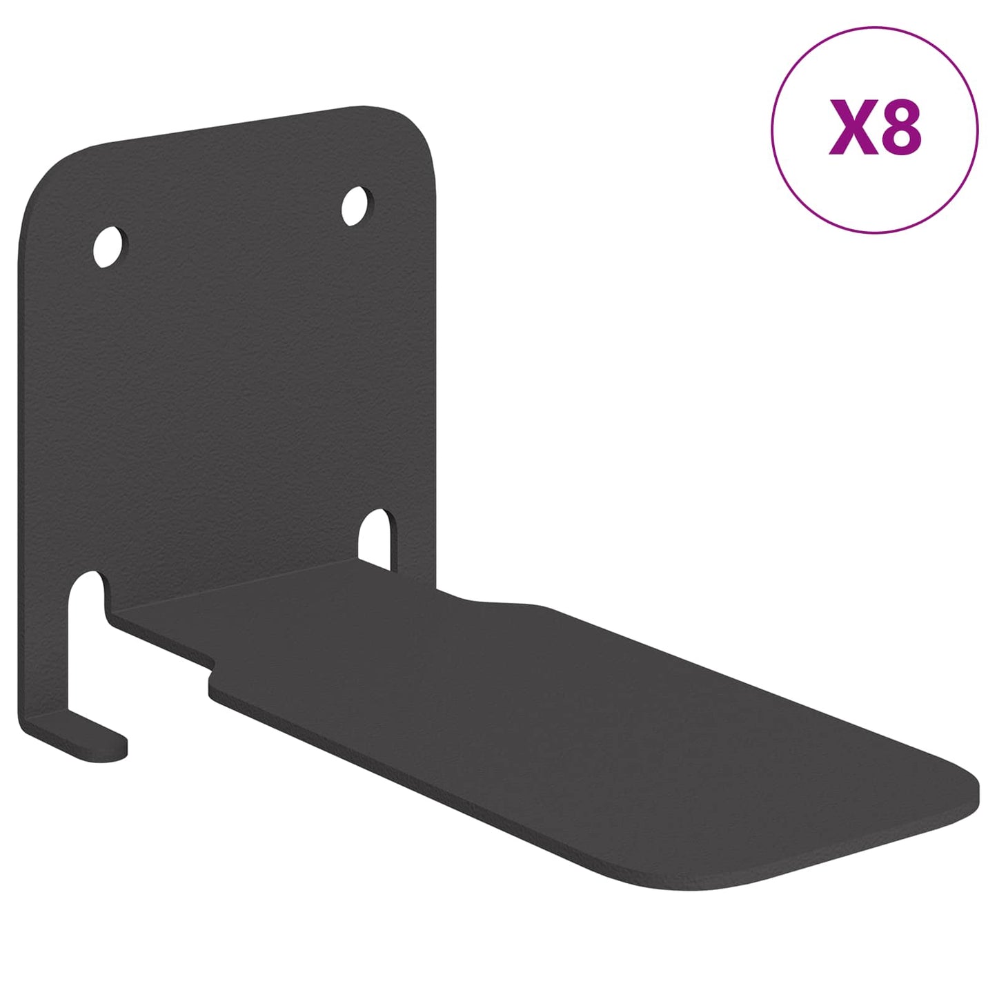 Mensola sospesa con lo scaffale 8 pcs Nero 6 x 10,8 x 6,6 cm | homemem39