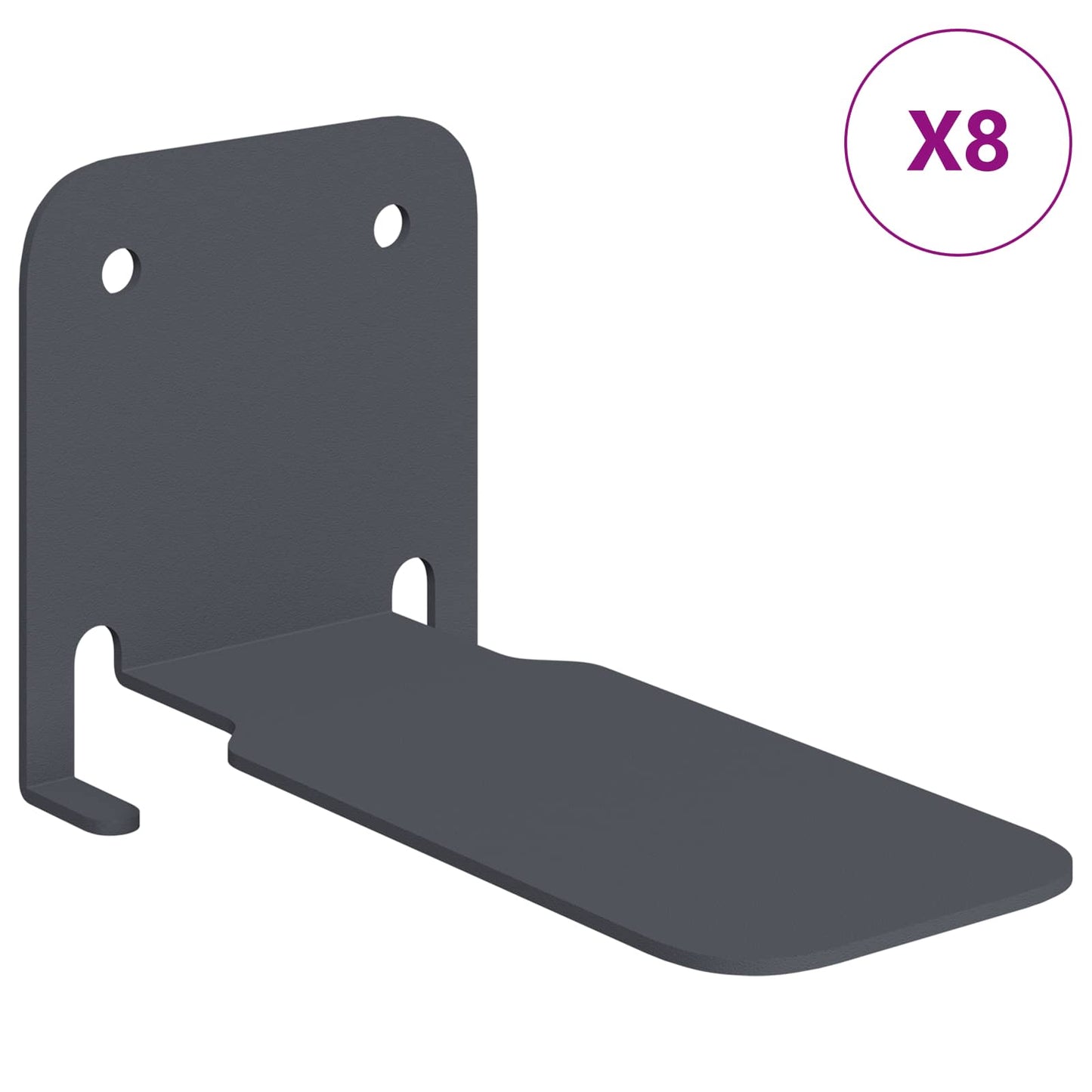Mensola sospesa 8 pcs Antracite 6 x 10,8 x 6,6 cm | homemem39