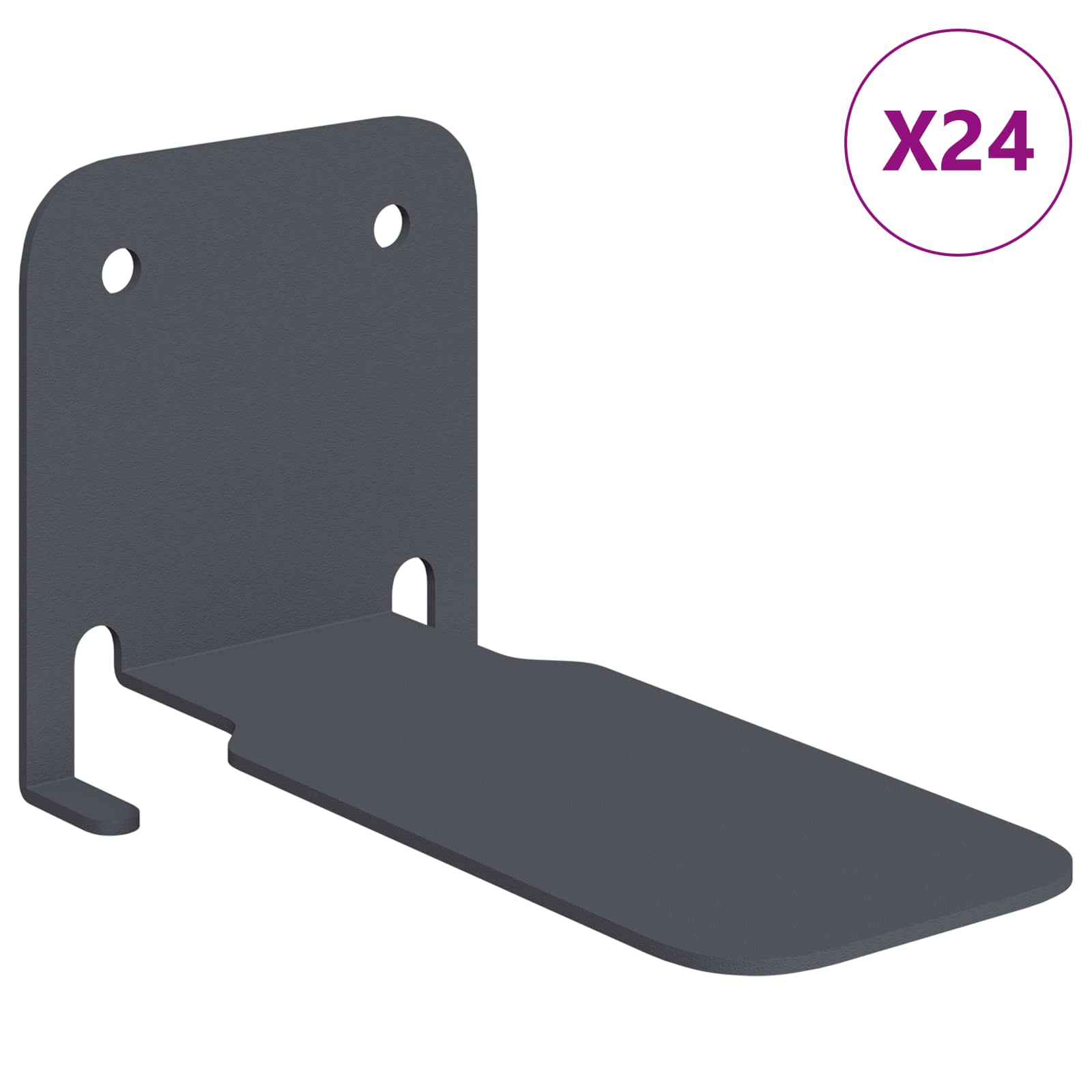 Mensola sospesa 24 pcs Antracite 6 x 10,8 x 6,6 cm | homemem39