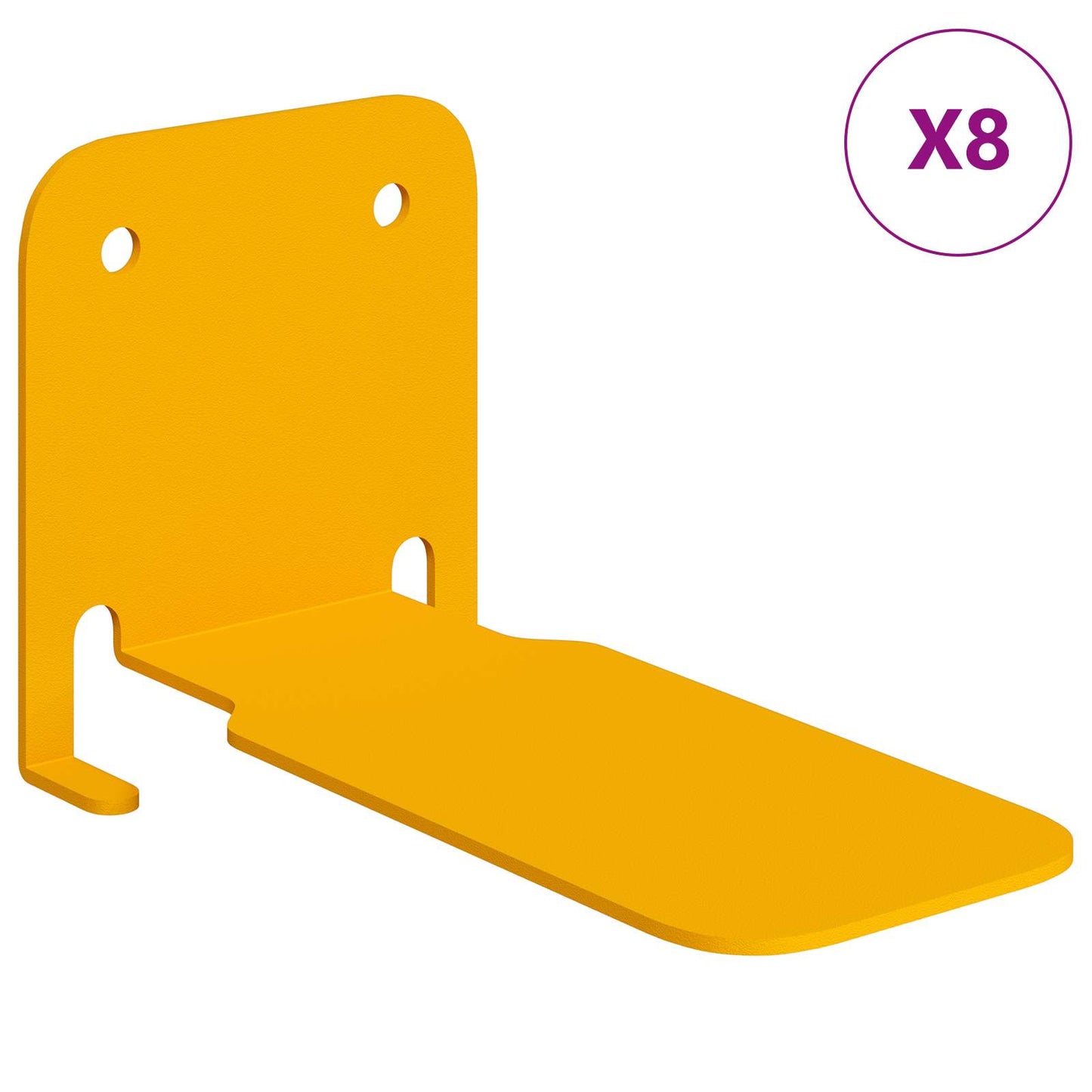 Mensola sospesa 8 pcs Giallo senape 6 x 10,8 x 6,6 cm | homemem39