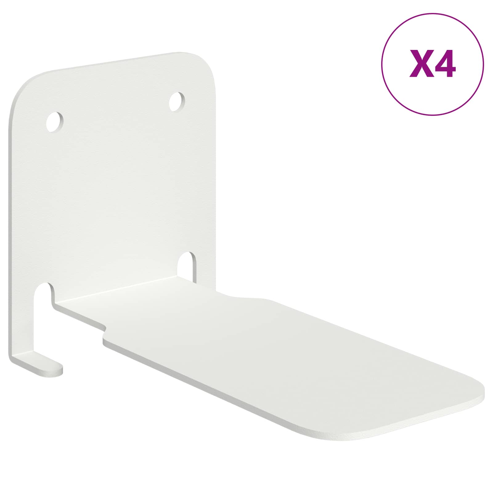 Mensola sospesa con lo scaffale 4 pcs Bianco 6 x 10,8 x 6,6 cm | homemem39