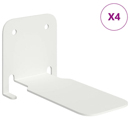 Mensola sospesa con lo scaffale 4 pcs Bianco 6 x 10,8 x 6,6 cm | homemem39