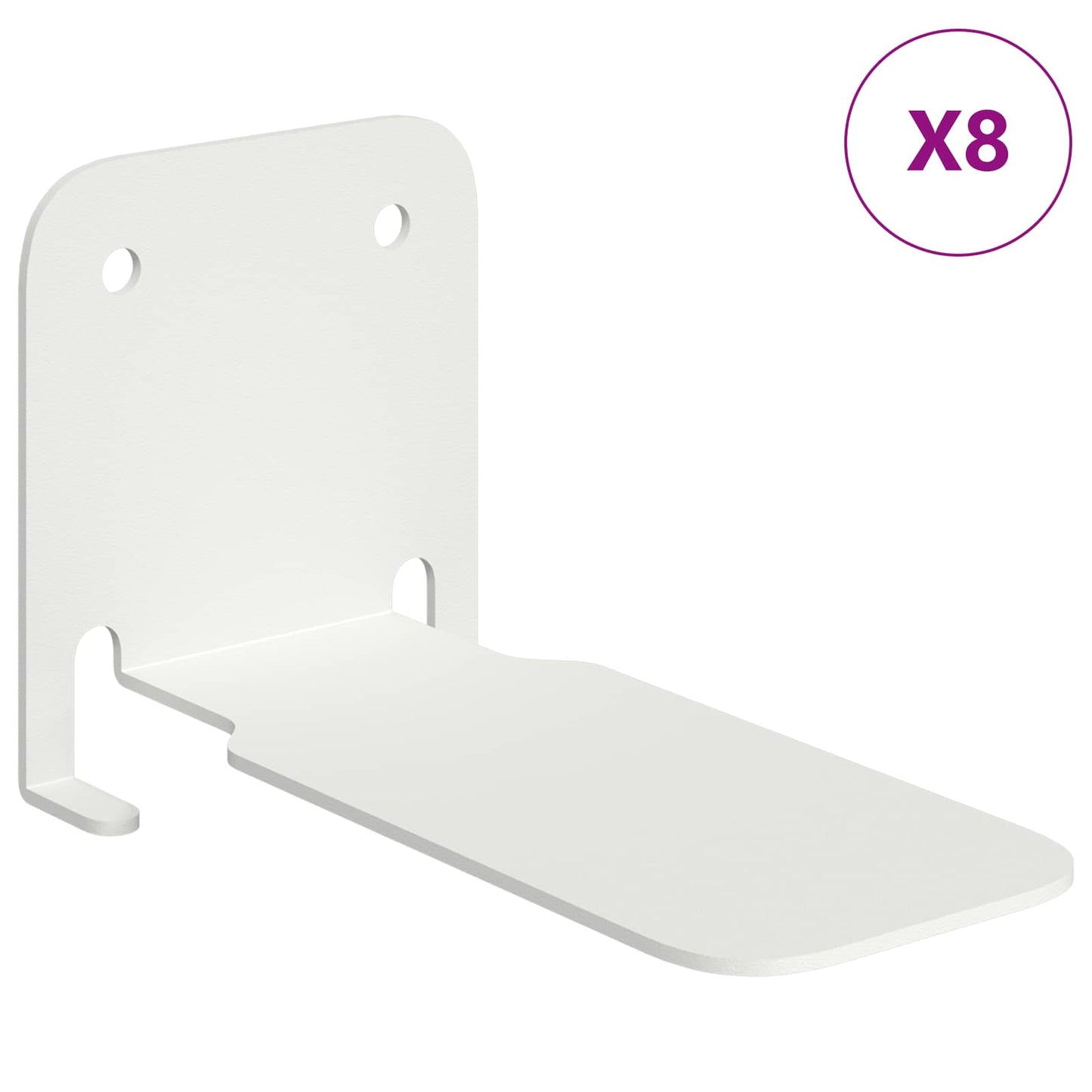 Mensola sospesa con lo scaffale 8 pcs Bianco 6 x 10,8 x 6,6 cm | homemem39
