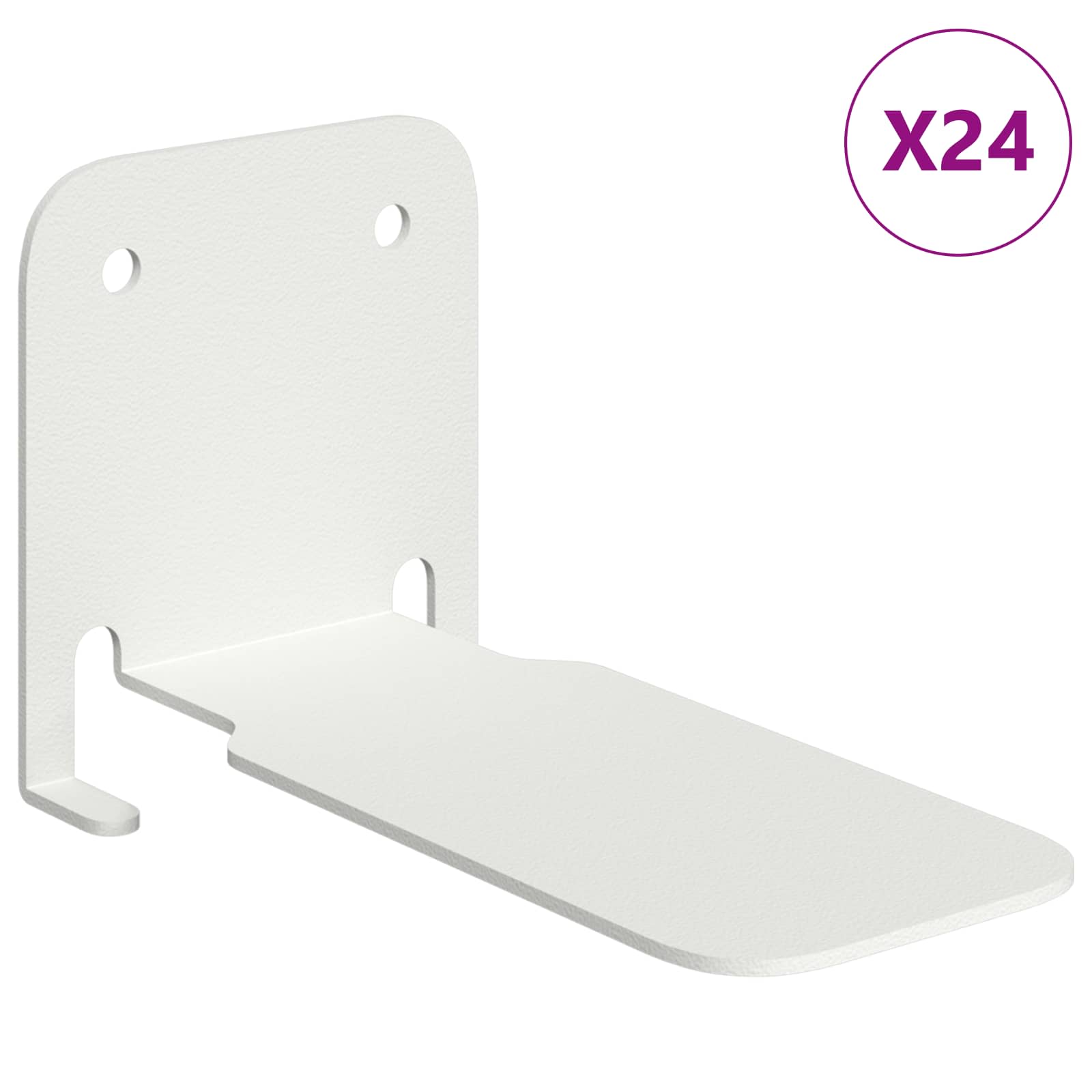 Mensola sospesa con lo scaffale 24 pcs Bianco 6 x 10,8 x 6,6 cm | homemem39