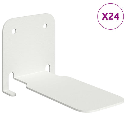 Mensola sospesa con lo scaffale 24 pcs Bianco 6 x 10,8 x 6,6 cm | homemem39