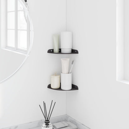 Mensola sospesa con lo scaffale 2 pcs Nero 15 x 15 x 2 cm | homemem39