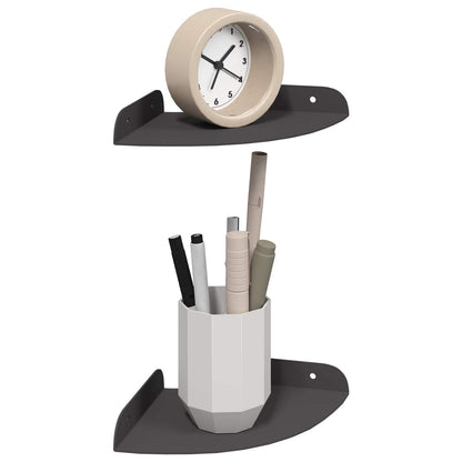 Mensola sospesa con lo scaffale 2 pcs Nero 15 x 15 x 2 cm | homemem39