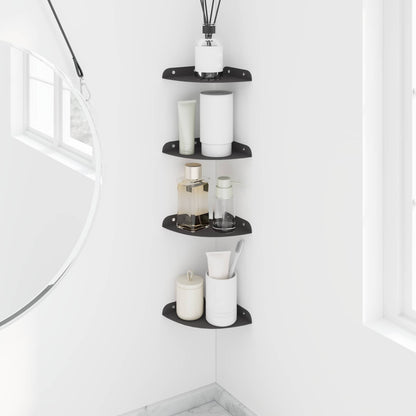 Mensola sospesa con lo scaffale 4 pcs Nero 15 x 15 x 2 cm | homemem39