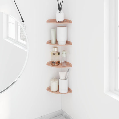 Mensola sospesa con lo scaffale 4 pcs Rosa 15 x 15 x 2 cm | homemem39