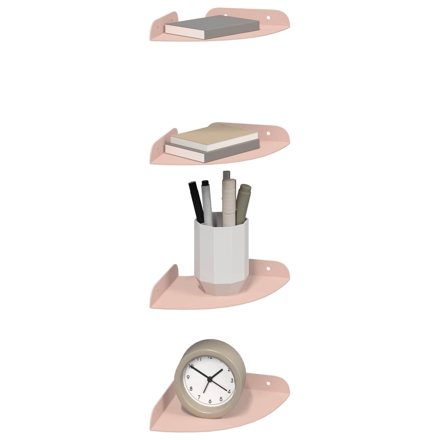 Mensola sospesa con lo scaffale 4 pcs Rosa 15 x 15 x 2 cm | homemem39