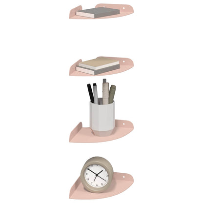 Mensola sospesa con lo scaffale 4 pcs Rosa 15 x 15 x 2 cm | homemem39
