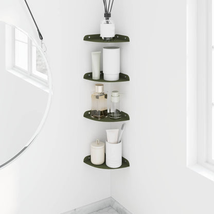 Mensola sospesa 4 pcs Verde oliva 15 x 15 x 2 cm | homemem39