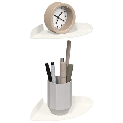 Mensola sospesa con lo scaffale 2 pcs Bianco 15 x 15 x 2 cm | homemem39