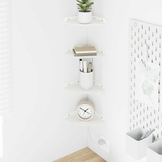 Mensola sospesa con lo scaffale 4 pcs Bianco 15 x 15 x 2 cm | homemem39