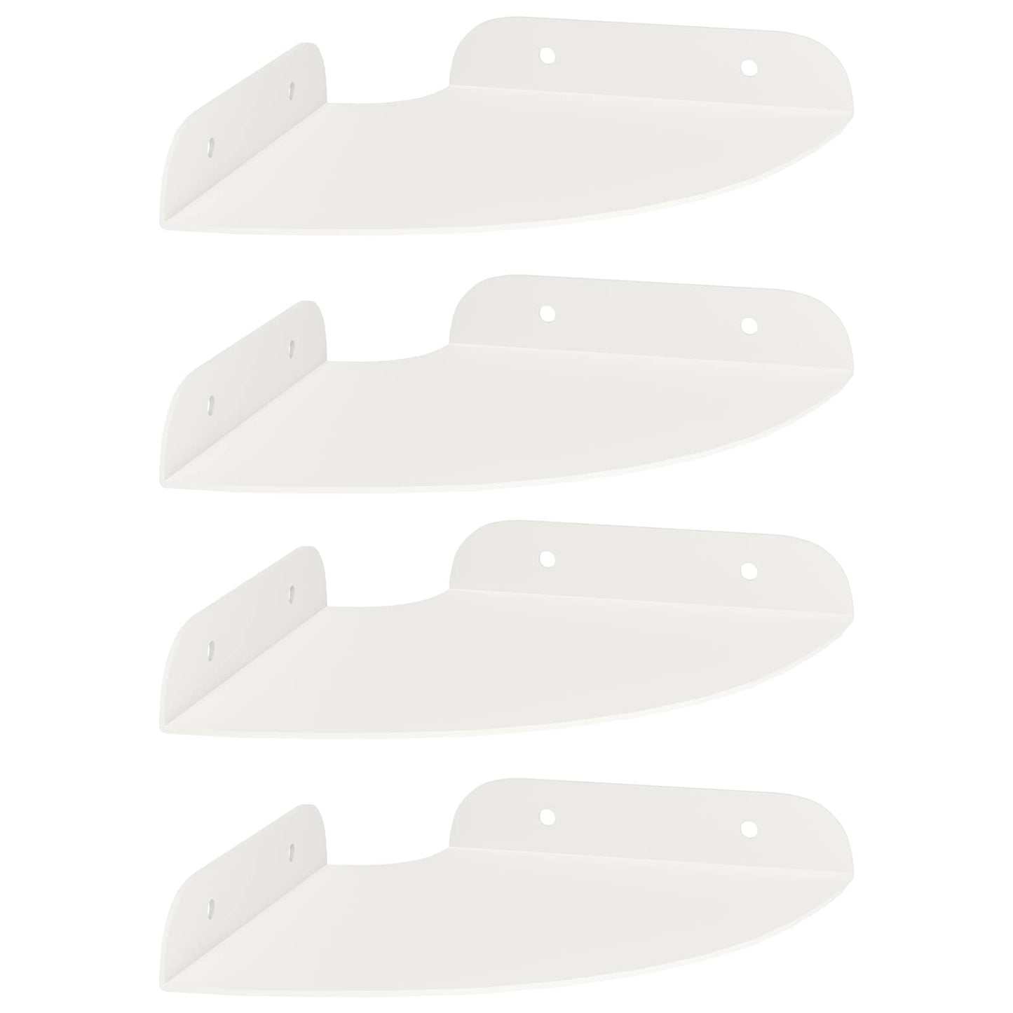 Mensola sospesa con lo scaffale 4 pcs Bianco 15 x 15 x 2 cm | homemem39