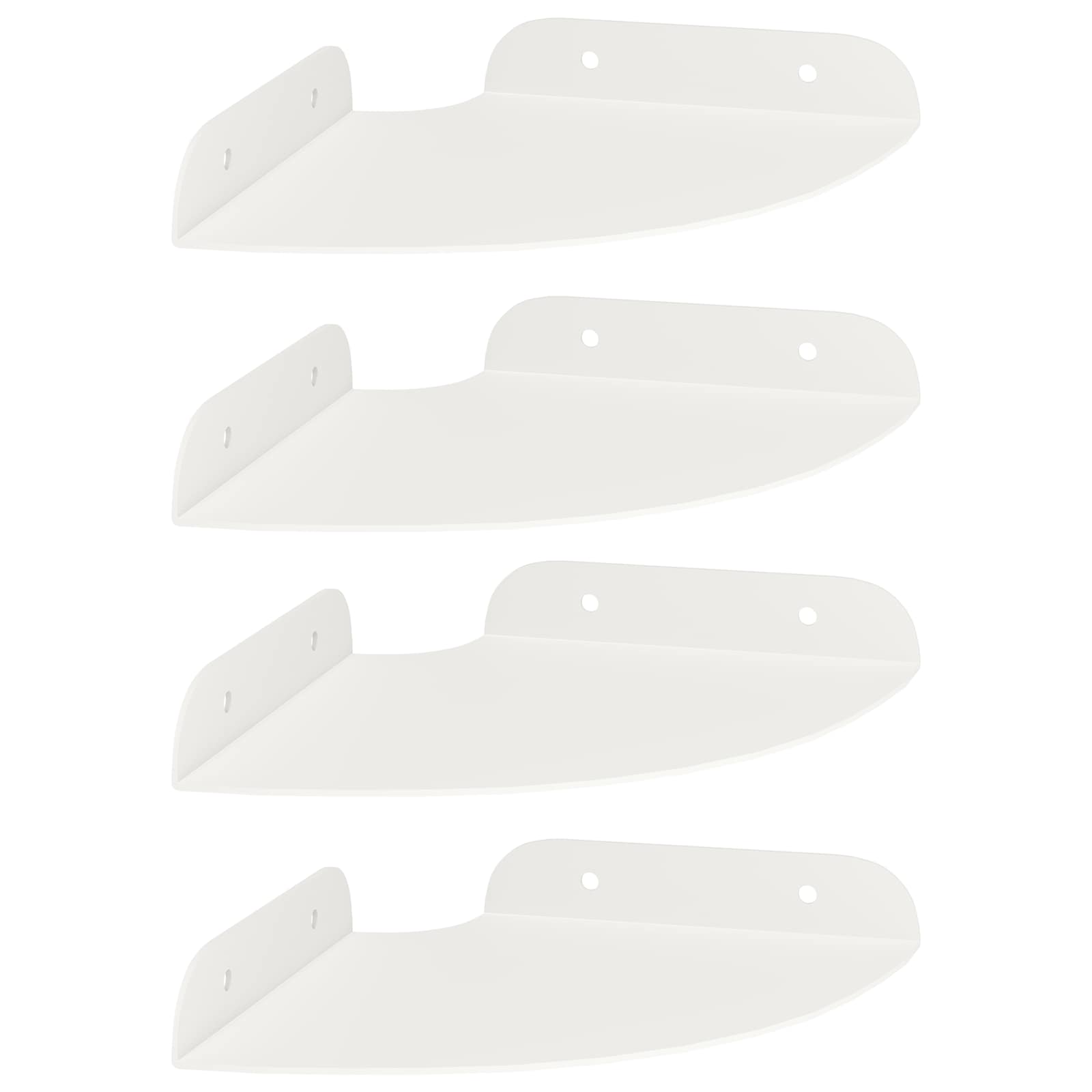 Mensola sospesa con lo scaffale 4 pcs Bianco 15 x 15 x 2 cm | homemem39