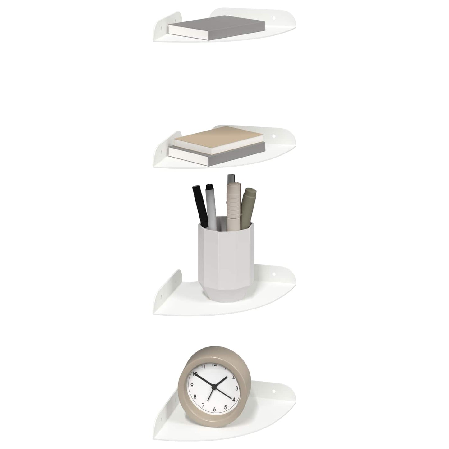 Mensola sospesa con lo scaffale 4 pcs Bianco 15 x 15 x 2 cm | homemem39