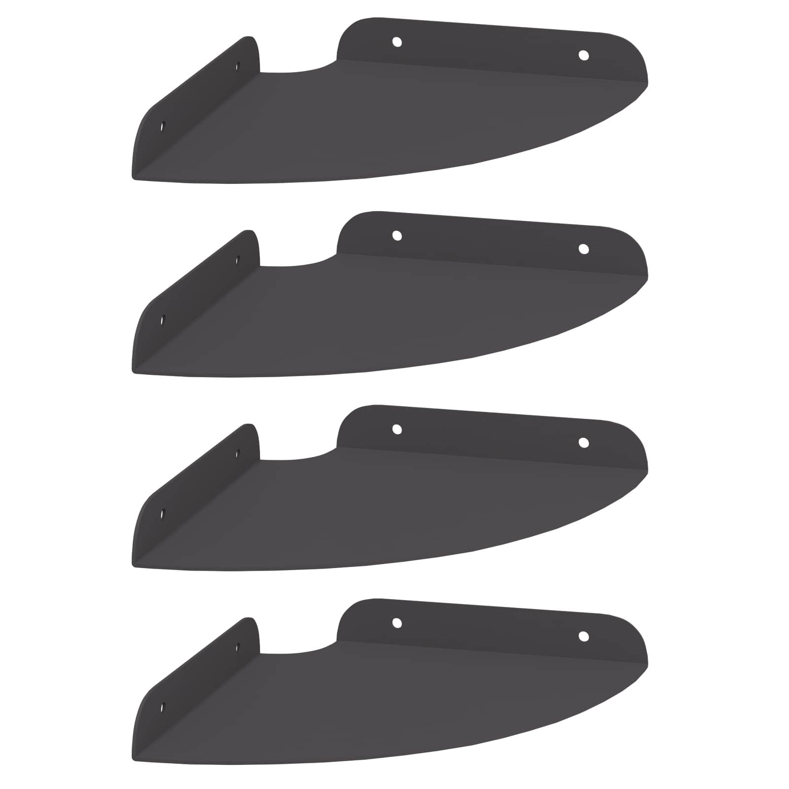 Mensola sospesa con lo scaffale 4 pcs Nero 18 x 18 x 2 cm | homemem39