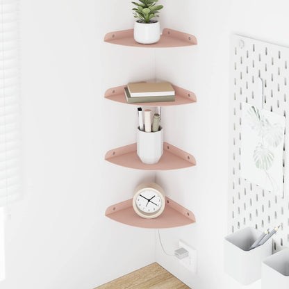 Mensola sospesa con lo scaffale 4 pcs Rosa 18 x 18 x 2 cm | homemem39