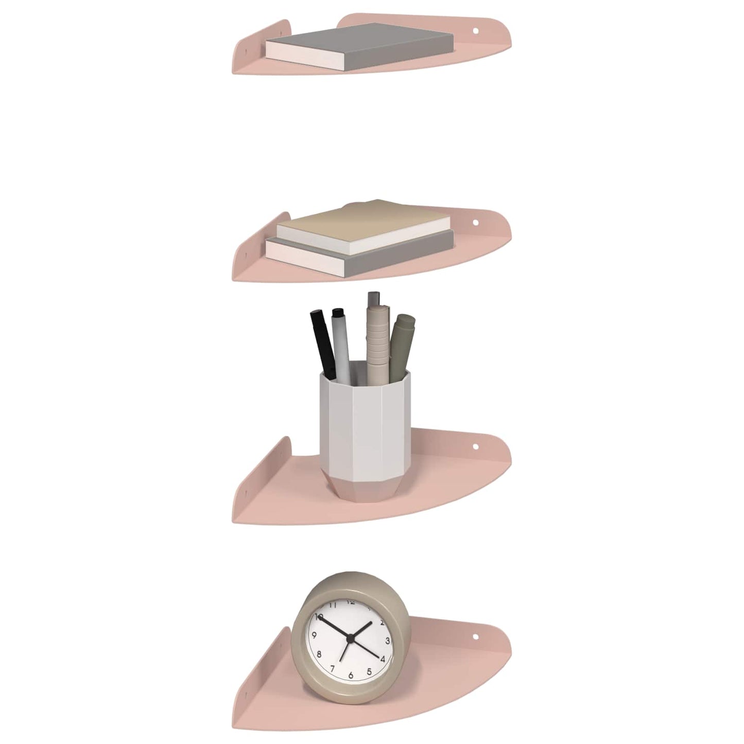 Mensola sospesa con lo scaffale 4 pcs Rosa 18 x 18 x 2 cm | homemem39
