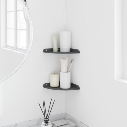 Mensola sospesa con lo scaffale 2 pcs Antracite 18 x 18 x 2 cm | homemem39