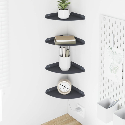 Mensola sospesa con lo scaffale 4 pcs Antracite 18 x 18 x 2 cm | homemem39