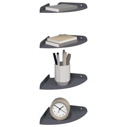 Mensola sospesa con lo scaffale 4 pcs Antracite 18 x 18 x 2 cm | homemem39