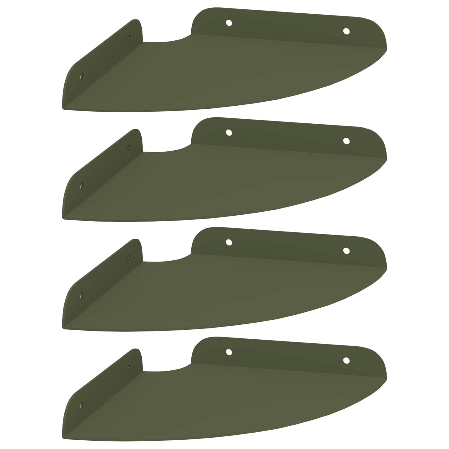Mensola sospesa 4 pcs Verde oliva 18 x 18 x 2 cm | homemem39
