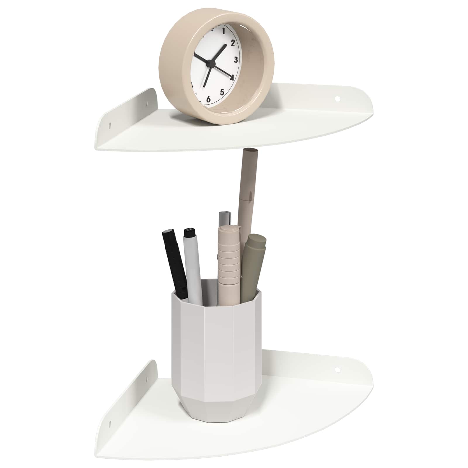 Mensola sospesa con lo scaffale 2 pcs Bianco 18 x 18 x 2 cm | homemem39